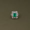 Bague 51 Bague Art Déco Platine Emeraude Diamants 58 Facettes EL2-102