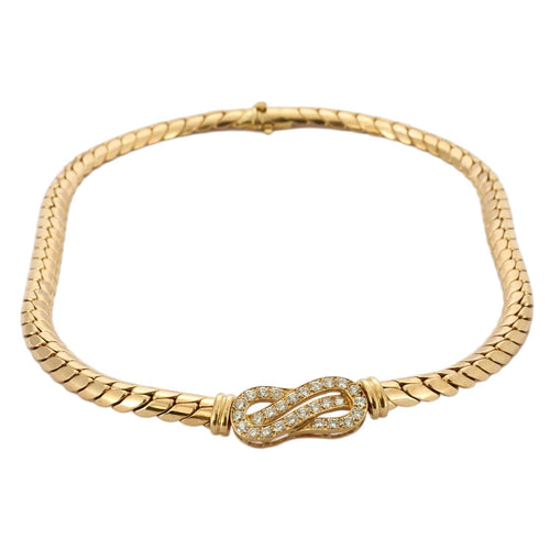 Collier Van Cleef & Arpels - Collier maille anglaise en or jaune et diamants 58 Facettes BO/230019 RIV