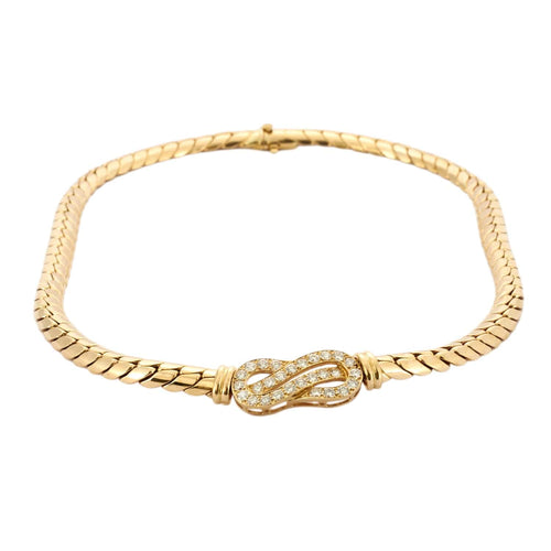 Collier Van Cleef & Arpels - Collier maille anglaise en or jaune et diamants 58 Facettes BO/230019 RIV