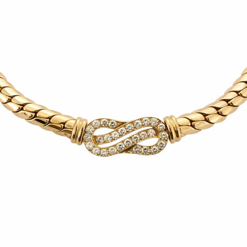 Collier Van Cleef & Arpels - Collier maille anglaise en or jaune et diamants 58 Facettes BO/230019 RIV