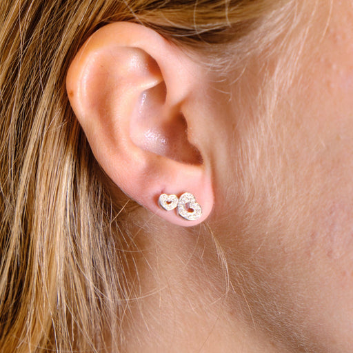 Boucles d'oreilles Pasquale Bruni - Boucles d'oreilles double cœurs diamants 58 Facettes P9L8