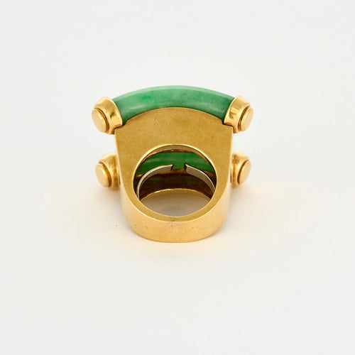 DAVID WEBB - Bague cocktail Or Jaune Jade et Diamants 58 Facettes