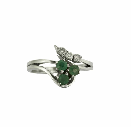 Bague 53 Bague "Noy" motifs floraux en or blanc 18 carats et diamants 58 Facettes BO/230064