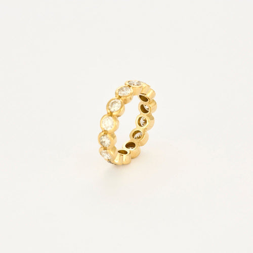 Bague 53 Alliance américaine - Bague d’éternité en or jaune 18 carats et diamants 58 Facettes