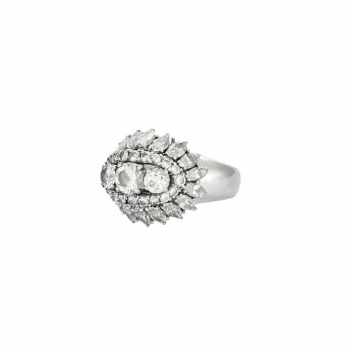 Bague 55 Bague "Dôme" en or blanc 18 carats et diamants 58 Facettes BO/230063/