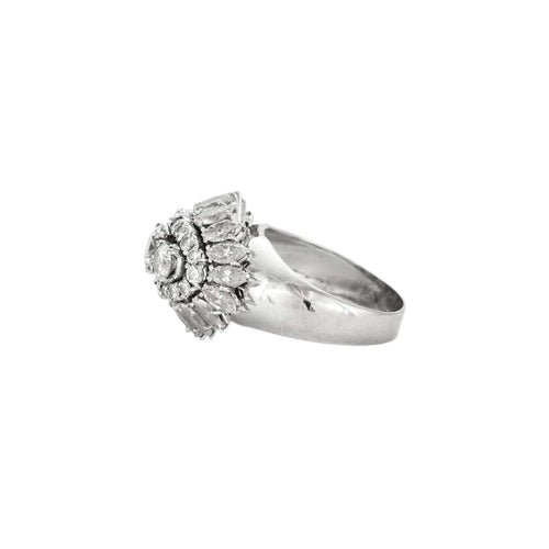 Bague 55 Bague "Dôme" en or blanc 18 carats et diamants 58 Facettes BO/230063/
