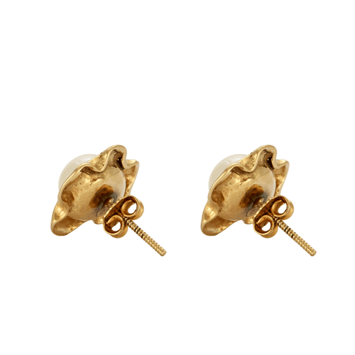 Boucles d'oreilles Boucles d'oreilles motif floral en or jaune et perle 58 Facettes BO/230141