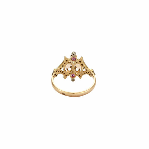 Bague 52 Bague ancienne en or jaune 18 carats, opales, rubis et diamants 58 Facettes BO/230129