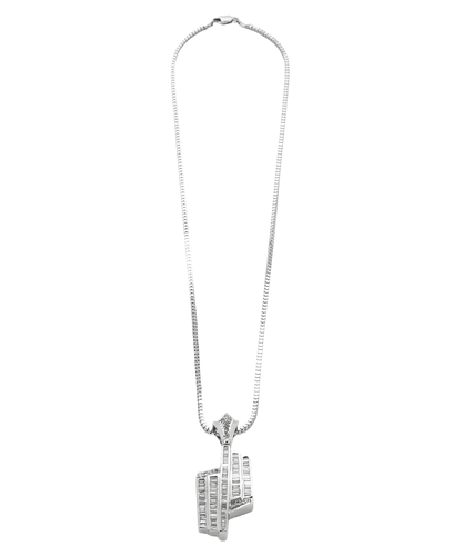 Collier Collier pendentif pavé de diamants en or blanc 18 carats 58 Facettes BO/230045 RIV