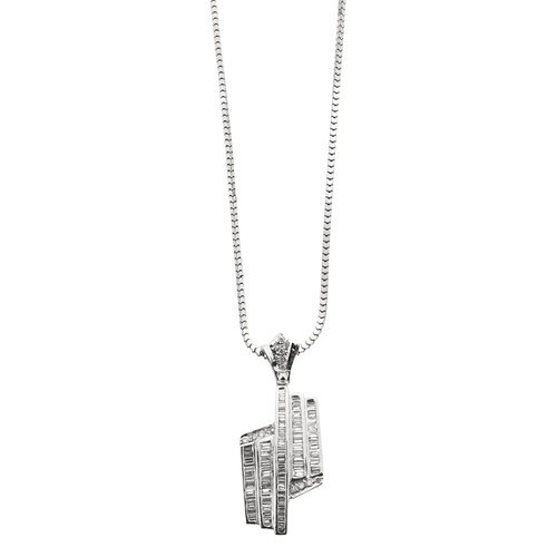 Collier Collier pendentif pavé de diamants en or blanc 18 carats 58 Facettes BO/230045 RIV