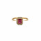 Bague 57 Bague octogonale sertie d’une pierre fuchsia en or jaune 18 carats 58 Facettes BO/230127