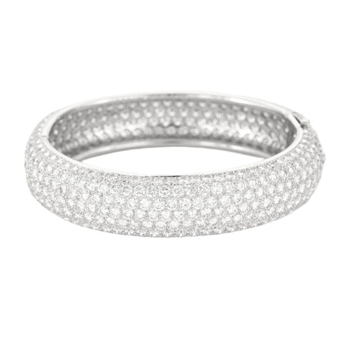CARTIER - Exceptionnel bracelet jonc en platine et diamants 58 Facettes