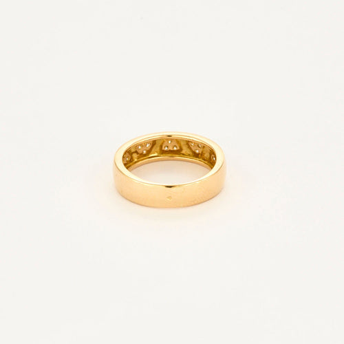 Bague 49 Bague bandeau cœurs en or jaune 18 carats sertie de diamants 58 Facettes 1