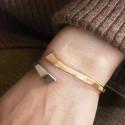 Bracelet Bracelet jonc en or jaune et or blanc 18 carats 58 Facettes BO/230083