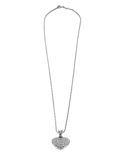 Collier Collier pendentif cœur en or blanc 18 carats et diamants 58 Facettes BO/240016