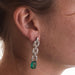 Earrings Platinum earrings with emeralds and diamond pave 58 Facettes A 7443