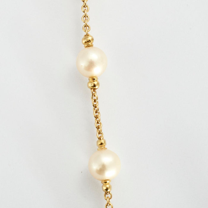 Collier Sautoir avec perles, diamants et pierres fines de couleurs 58 Facettes DV0607-1