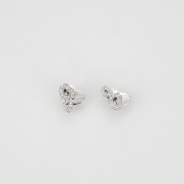 Boucles d'oreilles Pasquale Bruni - Boucles d'oreilles double cœurs diamants 58 Facettes P9L8