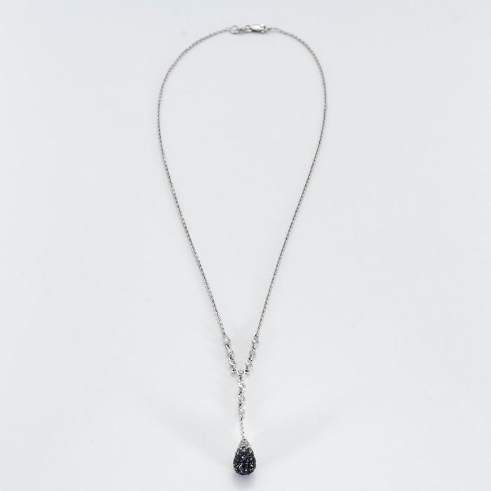 Collier Collier en or gris diamants et saphirs 58 Facettes DV0560-2