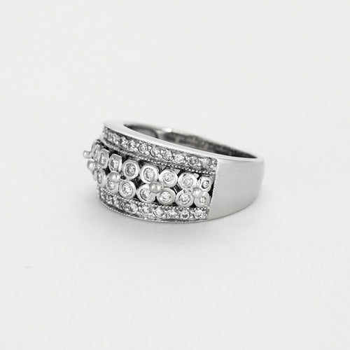 Bague 52 Bague jonc en or gris et diamants 58 Facettes BG1