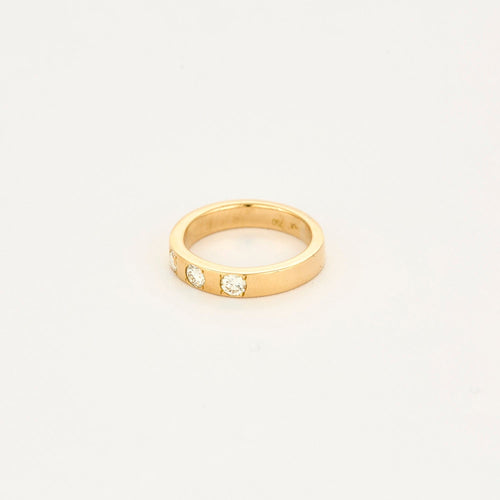 Bague 47 Bague anneau en or jaune 18 carats avec 3 diamants 58 Facettes 1