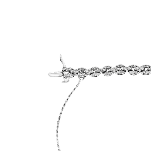 Bracelet Bracelet maillons navette sertis de diamants en or blanc 58 Facettes BO/250017 NSS