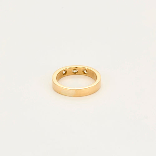 Bague 47 Bague anneau en or jaune 18 carats avec 3 diamants 58 Facettes 1