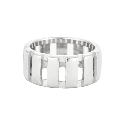 Bague 61 Chaumet - Bague bandeau Class One en or blanc et diamants 58 Facettes BO/230007 STA