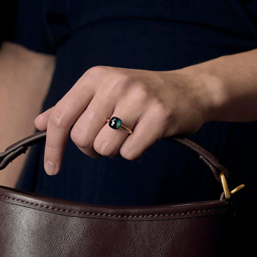 Bague 51.5 Pomellato - Bague Nudo Classique - Bague en or jaune et topaze bleu London 58 Facettes 58FC31-3