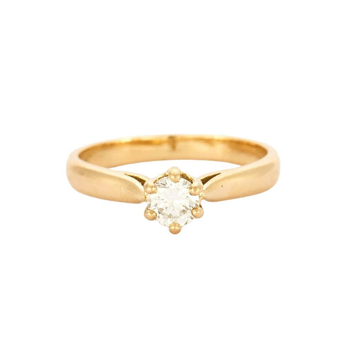 Bague 51.5 Bague solitaire en or jaune 18 carats et diamant 0,20 ct 58 Facettes BO/230022 RIV