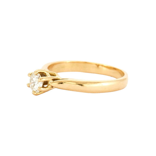 Bague 51.5 Bague solitaire en or jaune 18 carats et diamant 0,20 ct 58 Facettes BO/230022 RIV