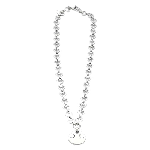 Collier O.J. Perrin - Collier pendentif cœur articulé en or blanc 18 carats 58 Facettes BO/230110