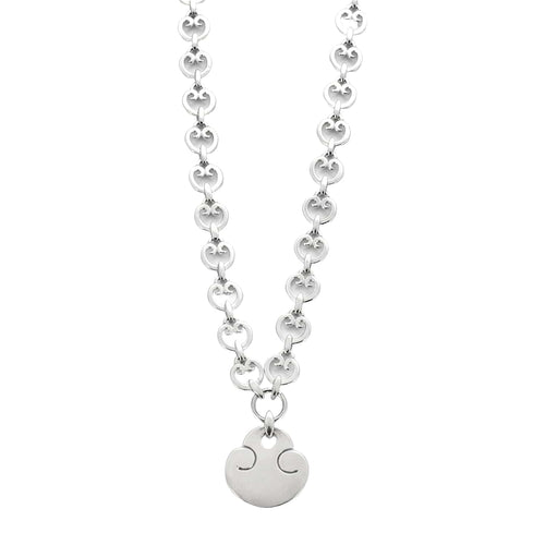 Collier O.J. Perrin - Collier pendentif cœur articulé en or blanc 18 carats 58 Facettes BO/230110