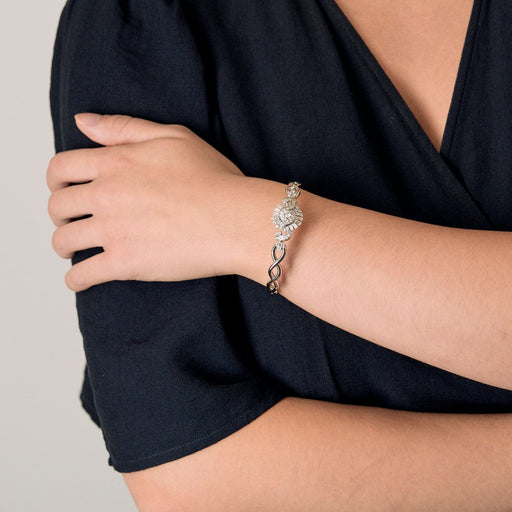 Bracelet Bracelet jonc torsadé en or blanc 18 carats et diamants 58 Facettes BO/250007/