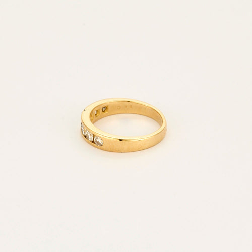 Bague 54 Demi-alliance - Bague en or jaune 18 carats et diamants 58 Facettes