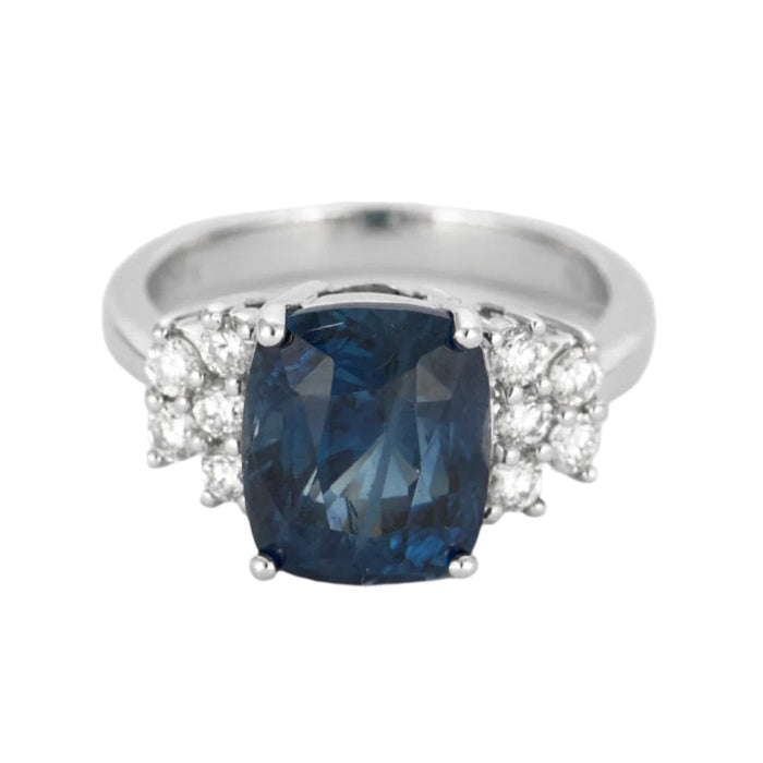 Bague 54 Bague or blanc, saphir et diamants 58 Facettes DV0671-17-54-3