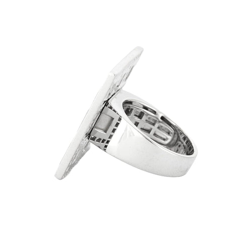 Bague 53 Bague Art déco en or blanc et nacre blanche pavée de diamants 58 Facettes BO/230119