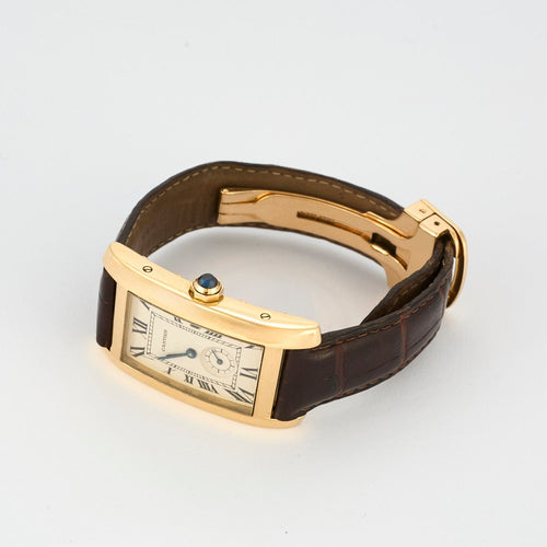 Montre CARTIER - Tank Américaine - Montre or jaune 58 Facettes 230343