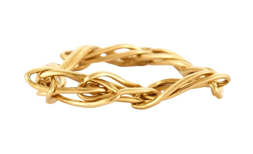 Bague 54 Bague chaîne souple en or jaune 750 58 Facettes BO/230122