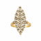 Bague 55 Bague Marquise vintage pavée en or jaune 18 carats et diamants 58 Facettes BO/230031