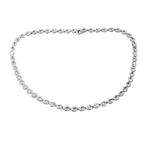 Collier Collier motif torsadé en or blanc 18 carats et diamants 58 Facettes BO/250016