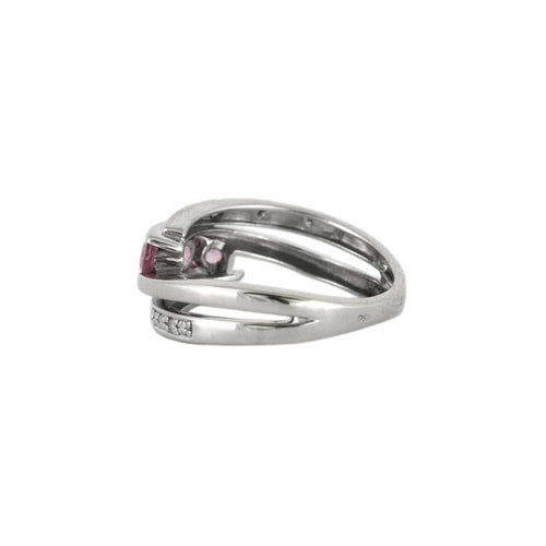 Bague 51 Bague Dimona en or blanc 18k, saphirs roses et diamants 58 Facettes BO/230063