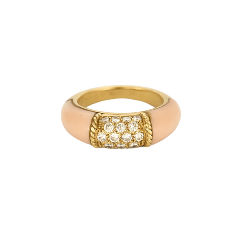 VAN CLEEF & ARPELS - Bague philippines or jaune corail peau d'ange et diamants