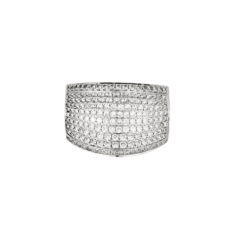 Bague 54 Bague jonc large pavée en or blanc et diamants 58 Facettes BO/250009/
