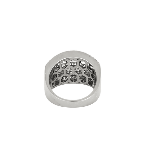 Bague 54 Bague jonc large pavée en or blanc et diamants 58 Facettes BO/250009/