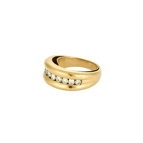 Bague 51 Bague jonc en or jaune 18 carats et diamants taille brillant 58 Facettes BO/250019
