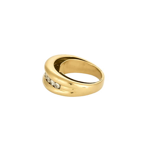 Bague 51 Bague jonc en or jaune 18 carats et diamants taille brillant 58 Facettes BO/250019