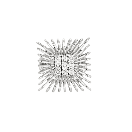 Bague 51 Bague vintage années 60/70 en or blanc 18 carats et diamants 58 Facettes BO/240041