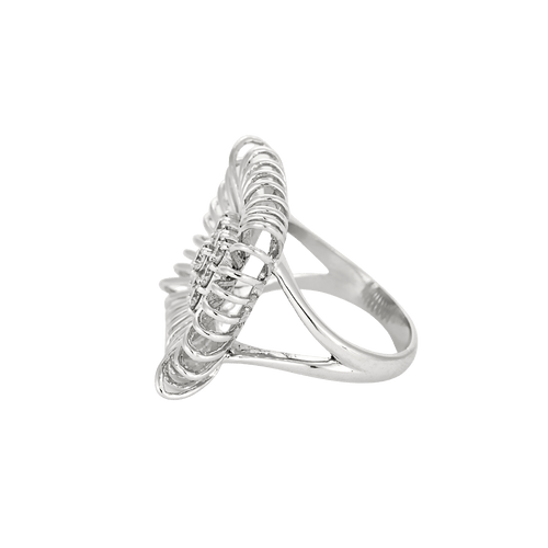 Bague 51 Bague vintage années 60/70 en or blanc 18 carats et diamants 58 Facettes BO/240041