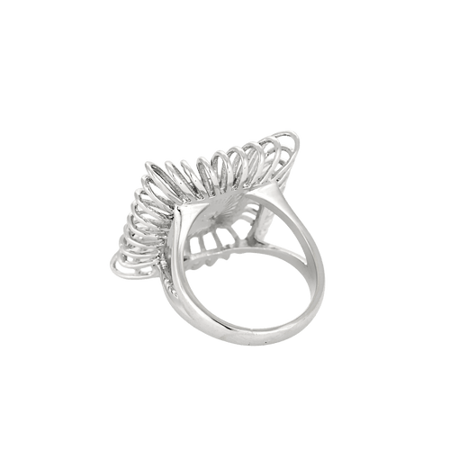 Bague 51 Bague vintage années 60/70 en or blanc 18 carats et diamants 58 Facettes BO/240041